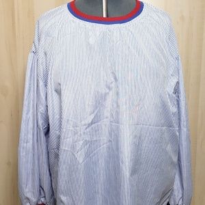 SHEIN Blue Pinstripe Blouse